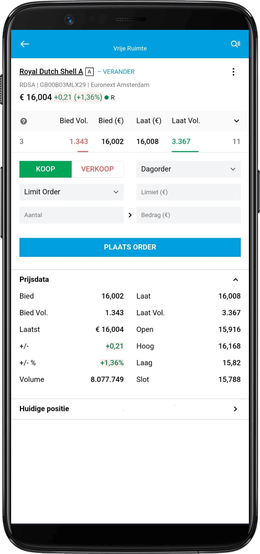 DEGIRO review aan- en verkooppagina