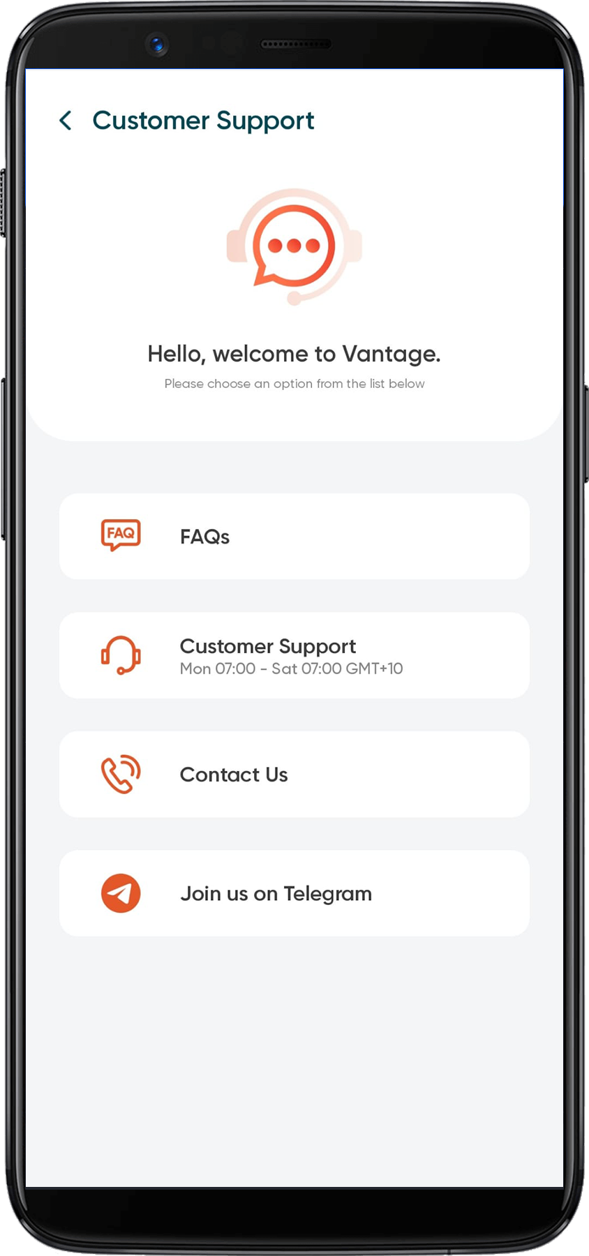 Vantage customer support