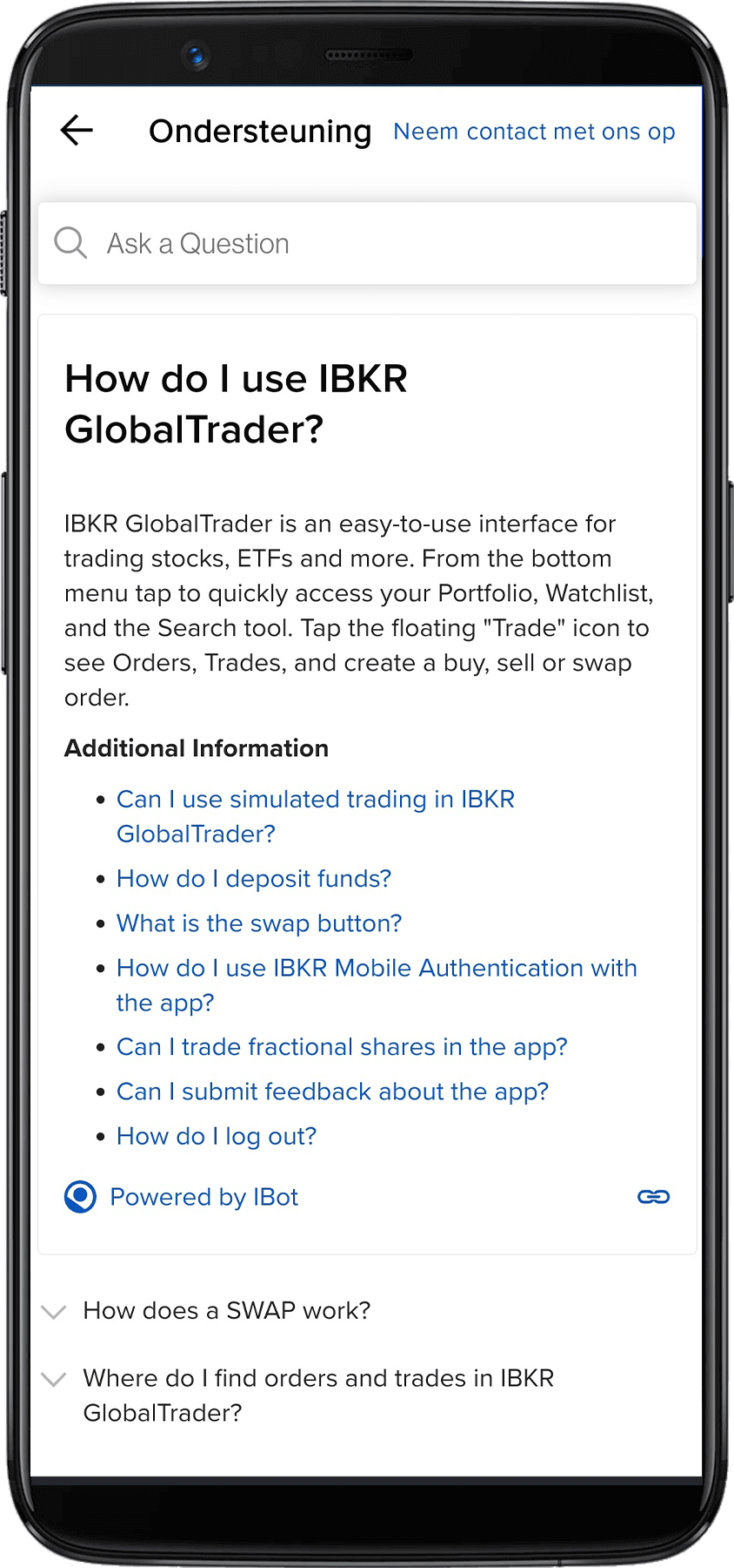 Interactive Brokers - Ondersteuning