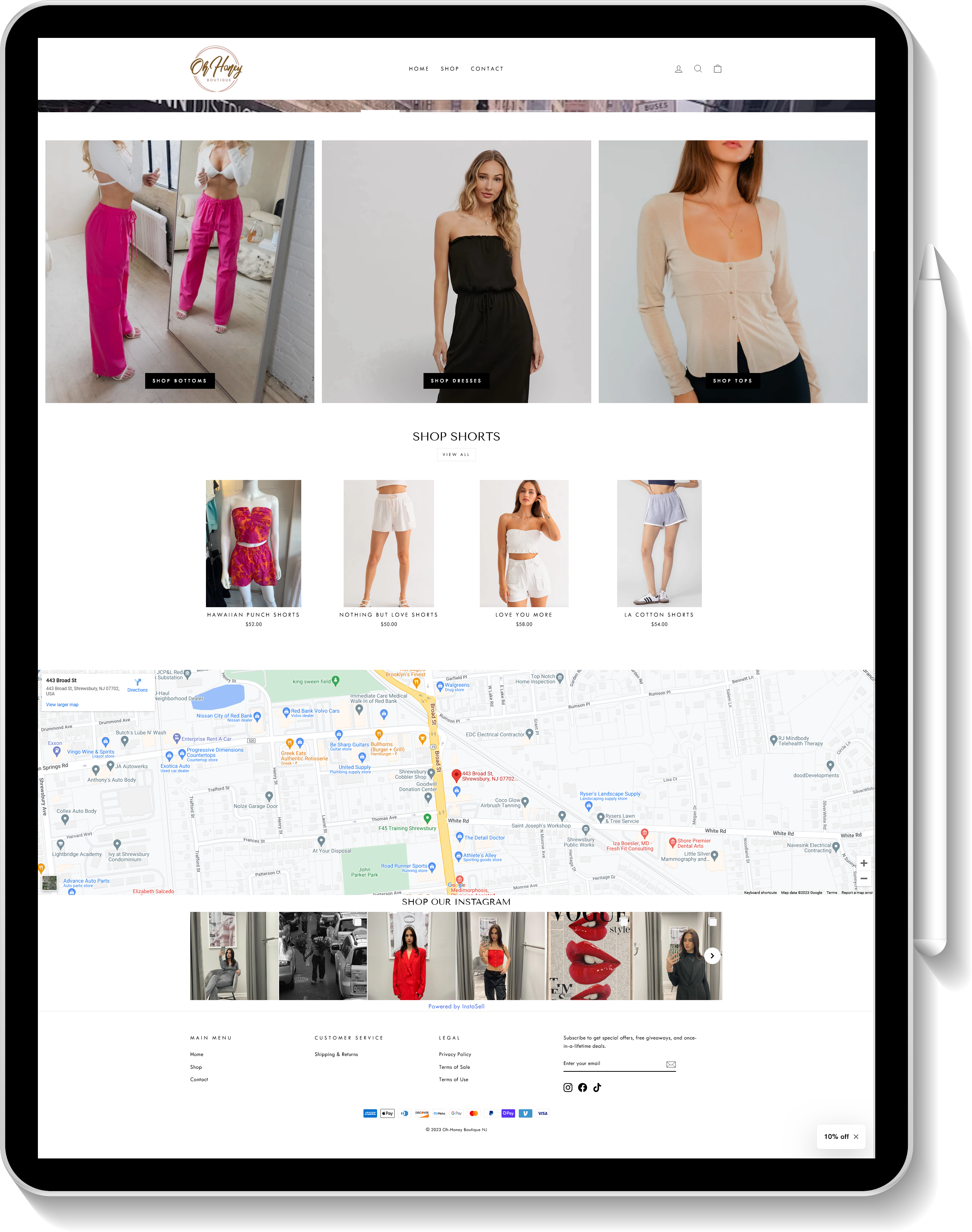 Website dev project for Oh, Honey Boutique