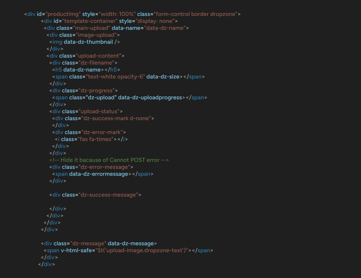 HTML code for Vue.js blog