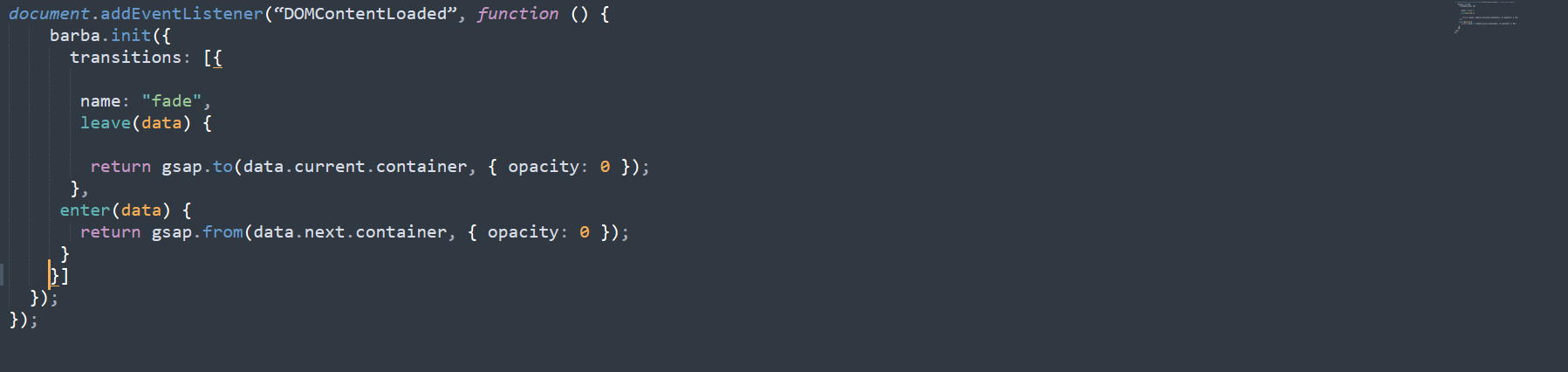 Barba js with WOrdPress