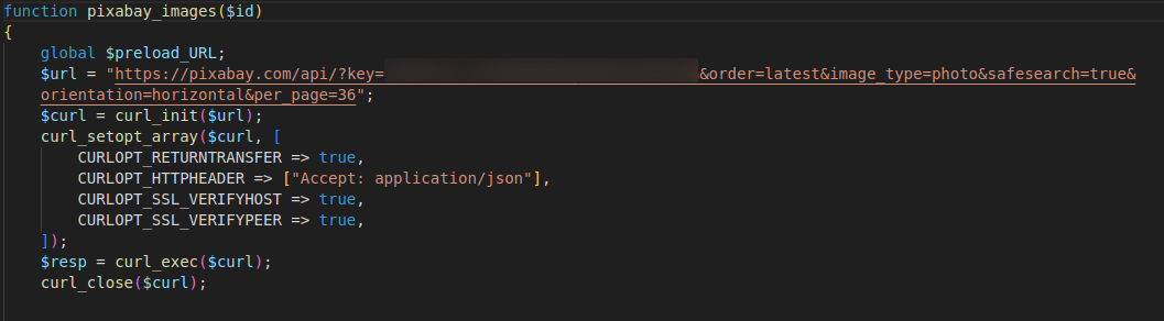 API - Pixabay Implementation
