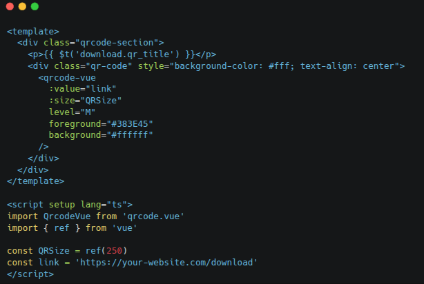 Vue.js with qrcode.vue