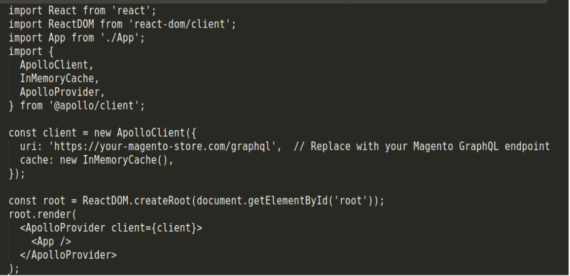Connect React to Magento GraphQL